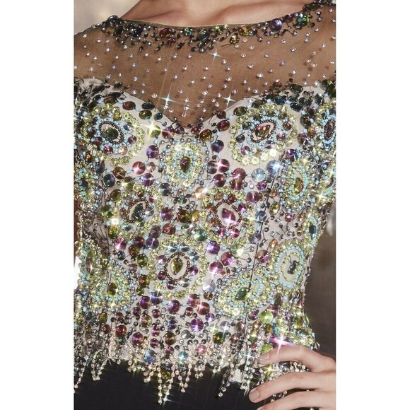 Panoply Rhinestone Fit and Flare Prom Dress 14734 Carnival - Picture 2 of 7